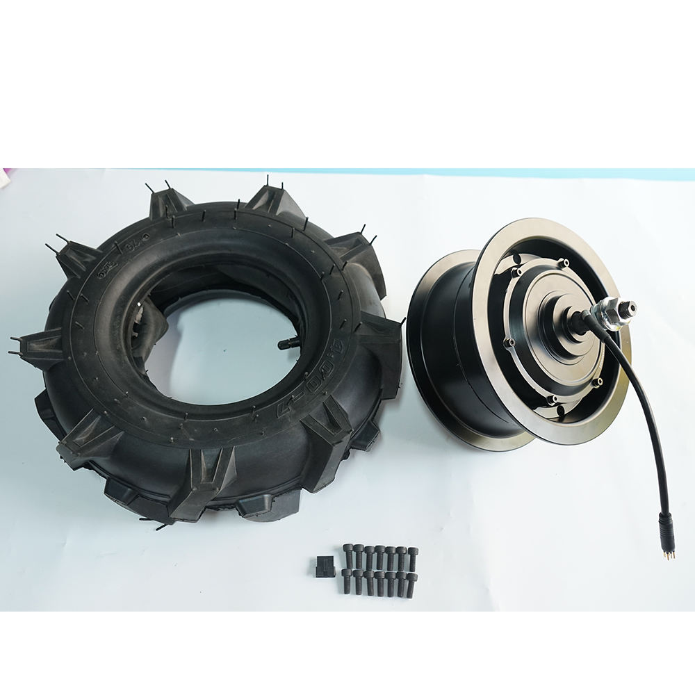 14inch Low Speed 6KMH-10kmh Geared Hub Motor 24v 36v 48v 350w-750w Doouble Shaft Hub Motor