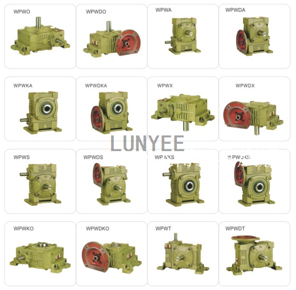 Single reduction 1-60 ratio wpa wps wpx wpo series Cast Iron worm gear box wp series steel shaft brass worm gear