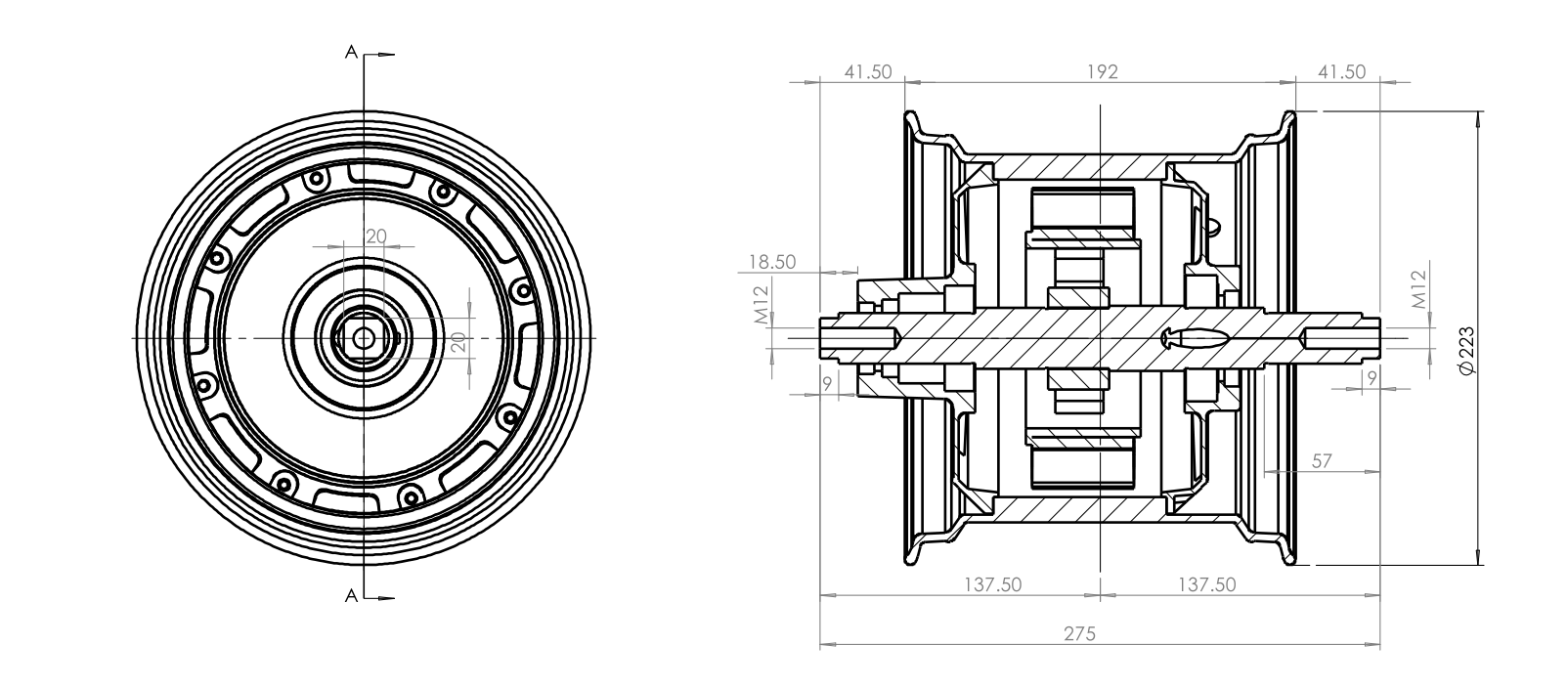 18inch City CoCo 18x9.5-8 fat tire 60v 1500w 2000w 60kmh Hub Motor for Electric scooter