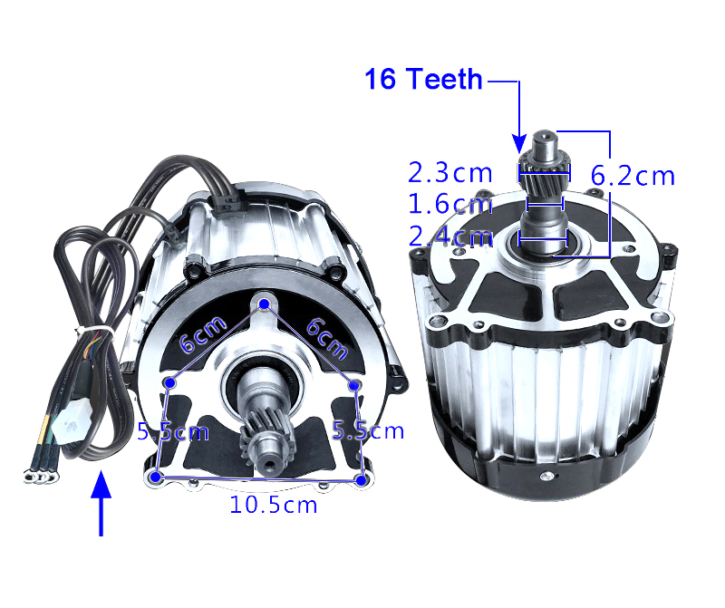 48v 60v 72v high-speed brushless differential four-wheeler modified motor for Electric tricycle DC motor